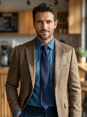 KIKKY 3-Fold Blue Wool/Silk Tie