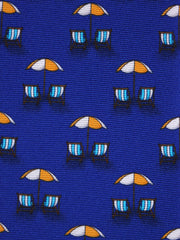 Cravatta 3 pieghe LAMPO seta twill blu elettrico