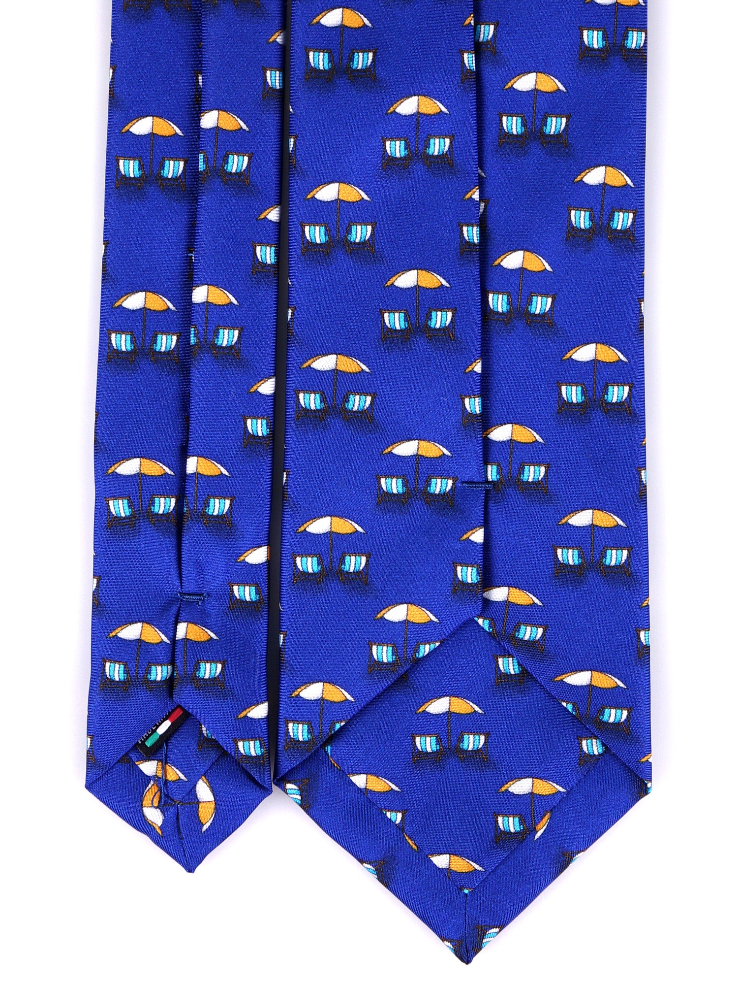 Cravatta 3 pieghe LAMPO seta twill blu elettrico