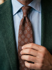 Cravatta 3 pieghe LEMBO seta madder marrone