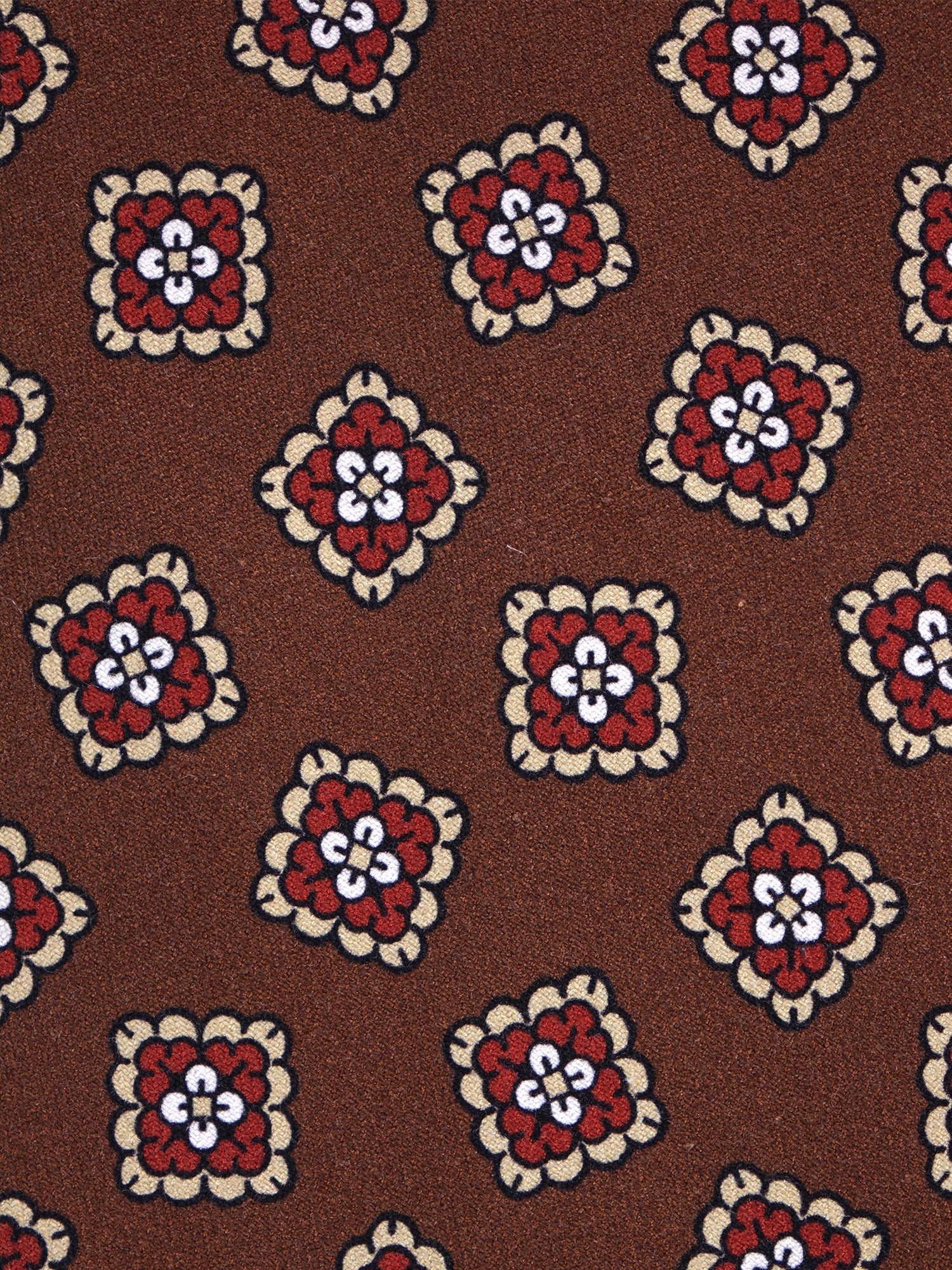 Cravatta 3 pieghe LEMBO seta madder marrone