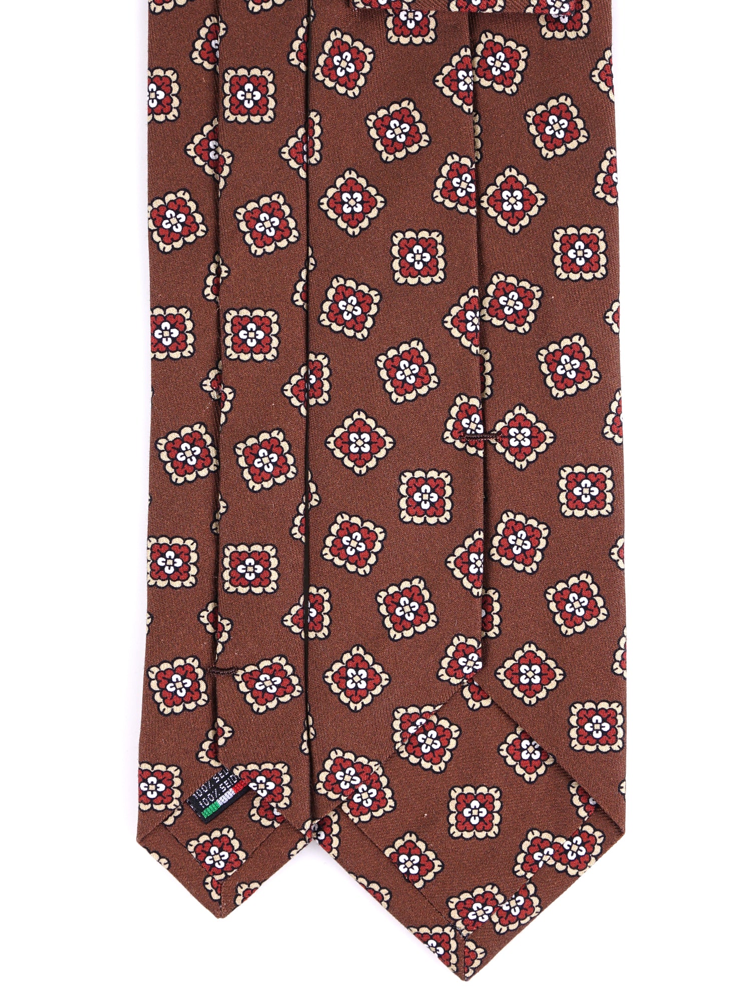 Cravatta 3 pieghe LEMBO seta madder marrone