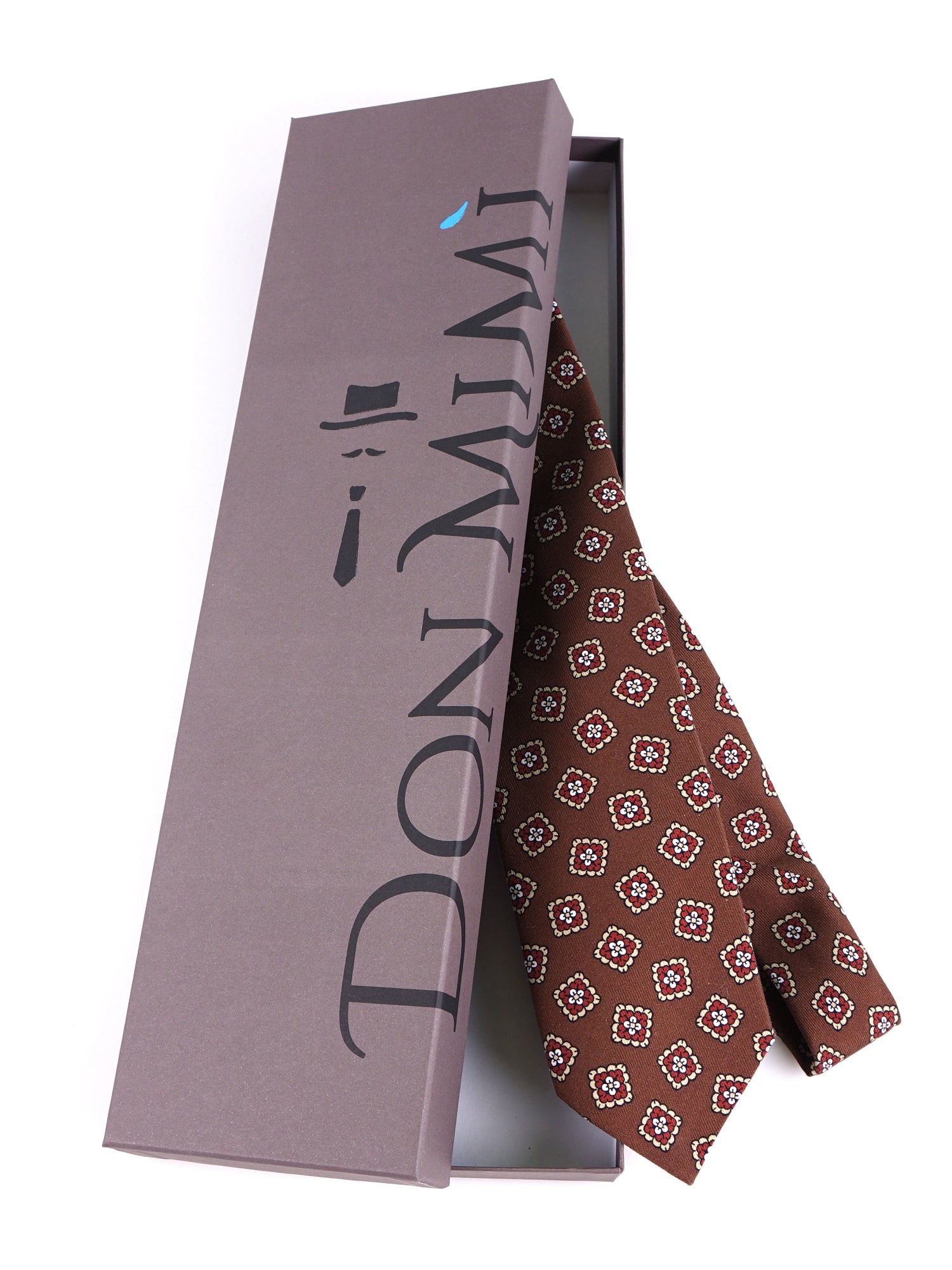 Cravatta 3 pieghe LEMBO seta madder marrone