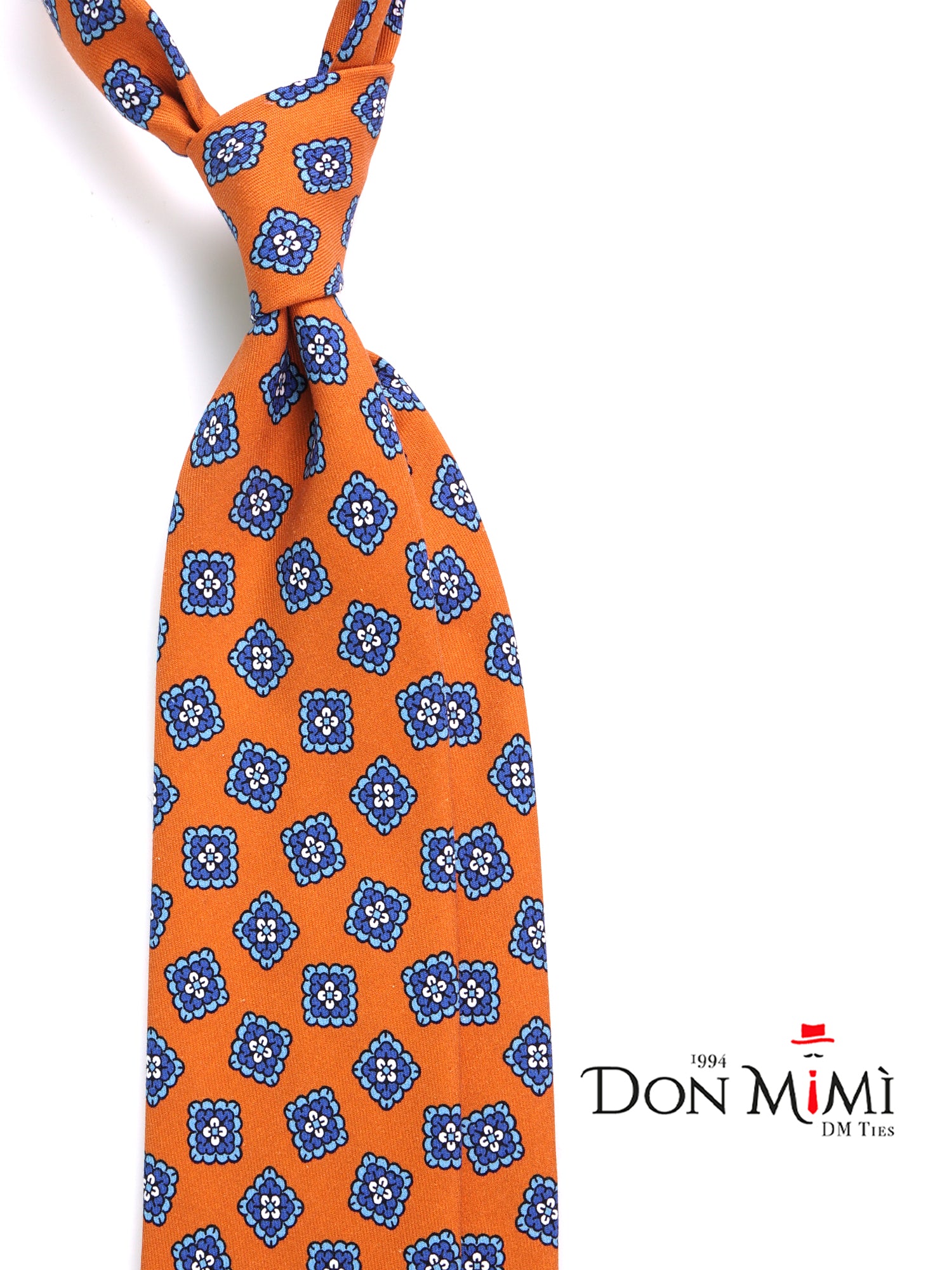 Cravatta 3 pieghe LEMBO seta madder arancione