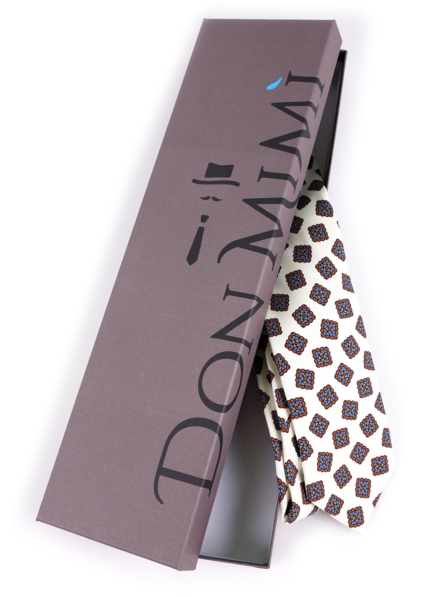 Cravatta 3 pieghe LEMBO seta madder bianco