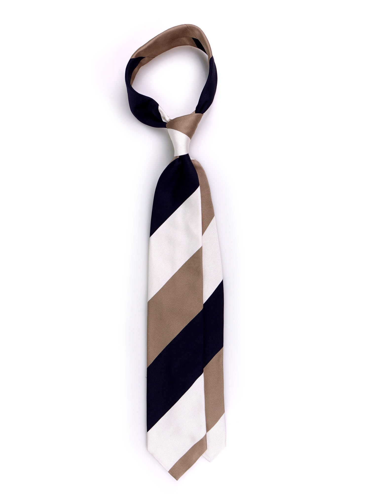 Cravatta 3 pieghe LENSCHER in seta jacquard Beige