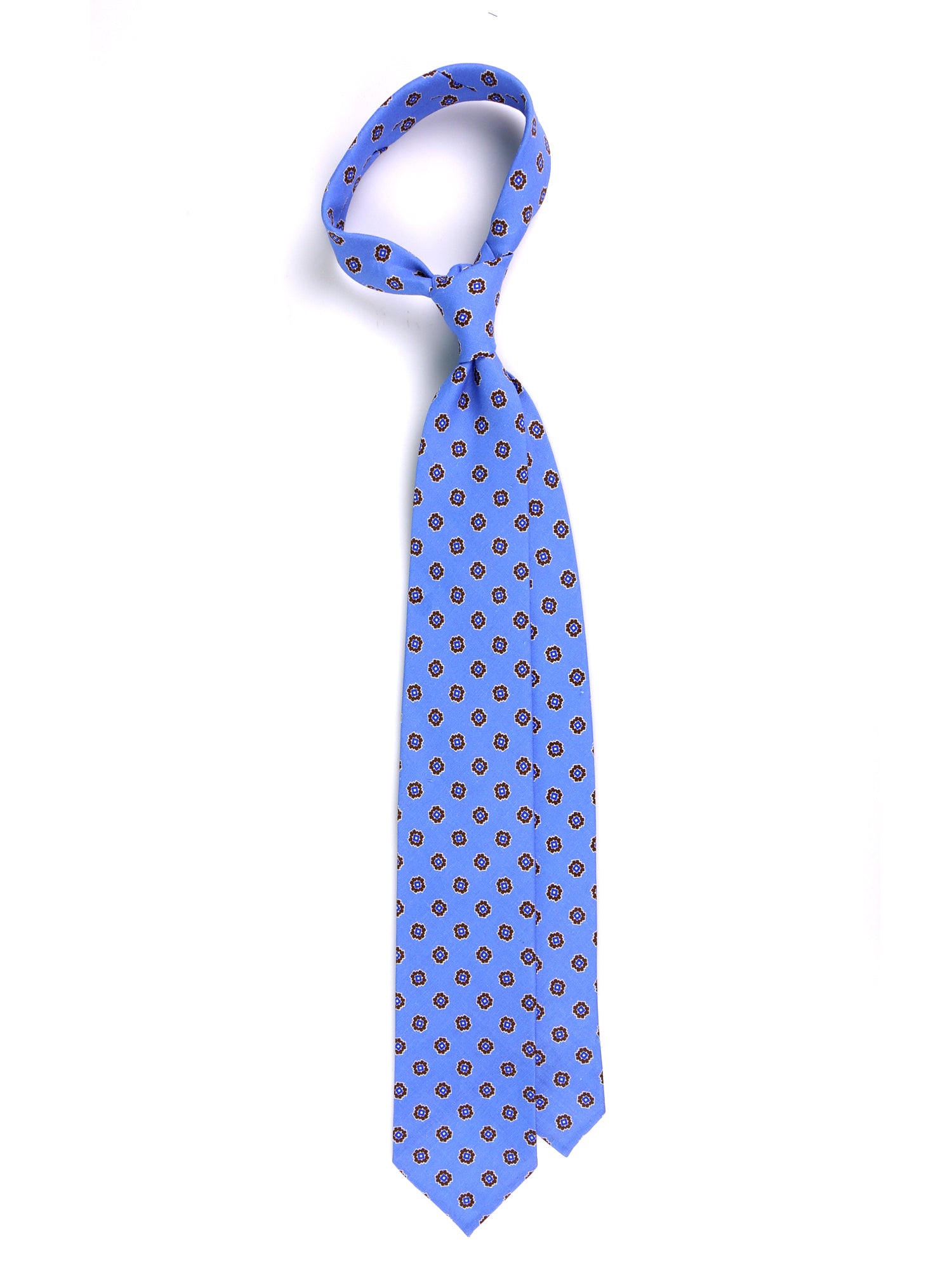 Cravatta 3 pieghe sfoderata LEX seta\lino celeste