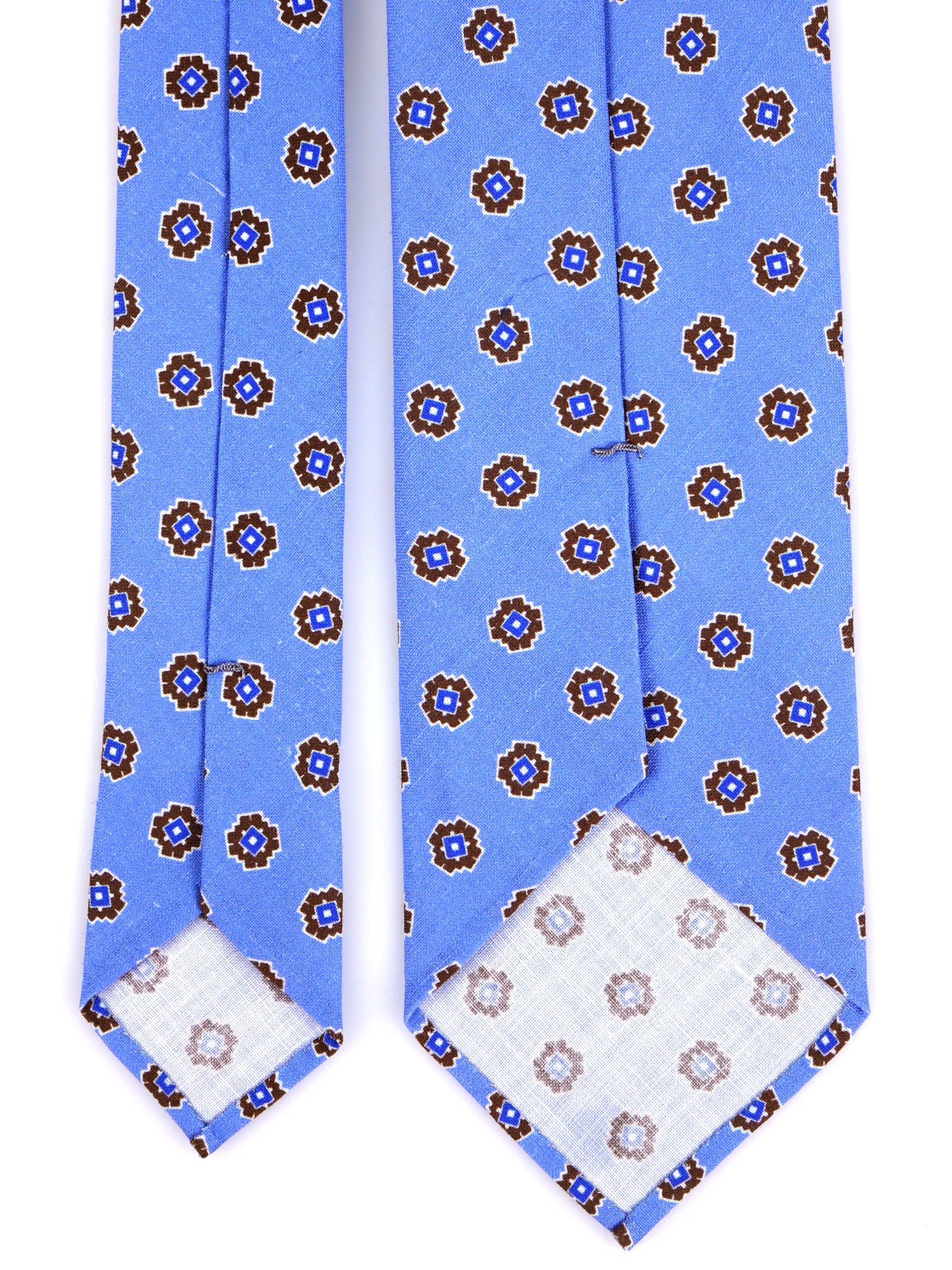 Cravatta 3 pieghe sfoderata LEX seta\lino celeste