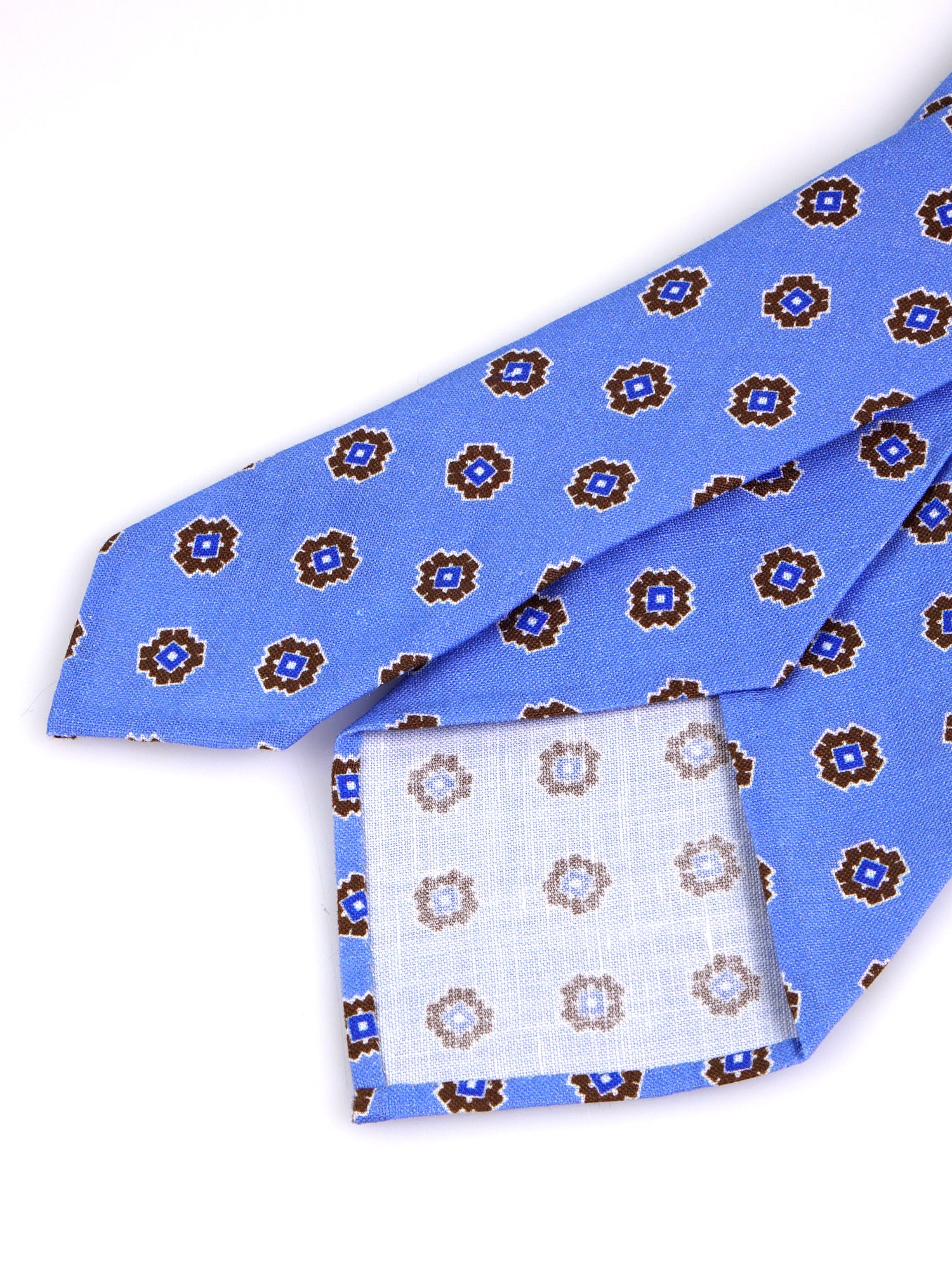 Cravatta 3 pieghe sfoderata LEX seta\lino celeste