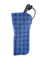 Portaocchiali celeste in seta jacquard LORENO