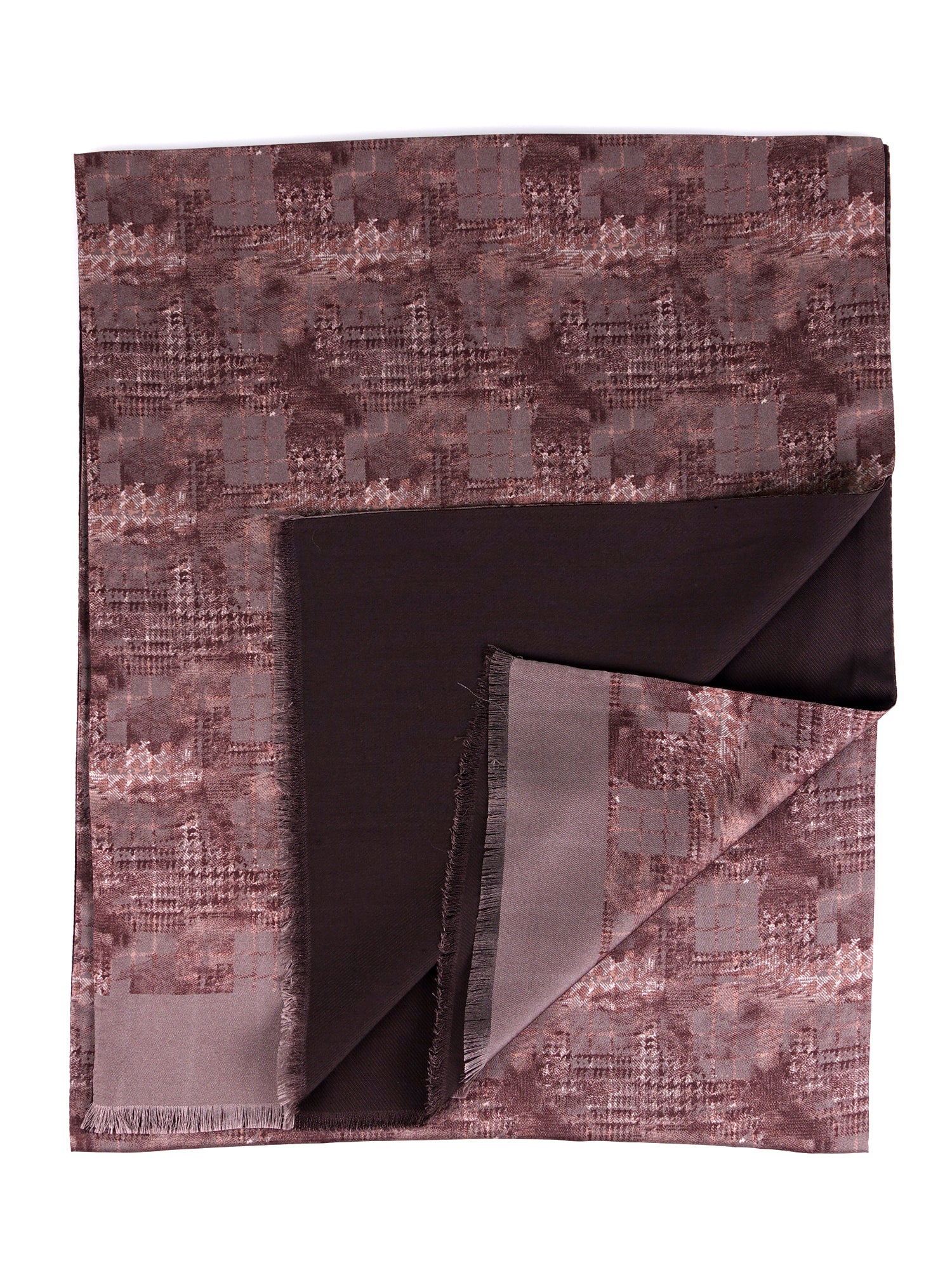 Sciarpa doppiata in seta\lana stampata MANILA beige