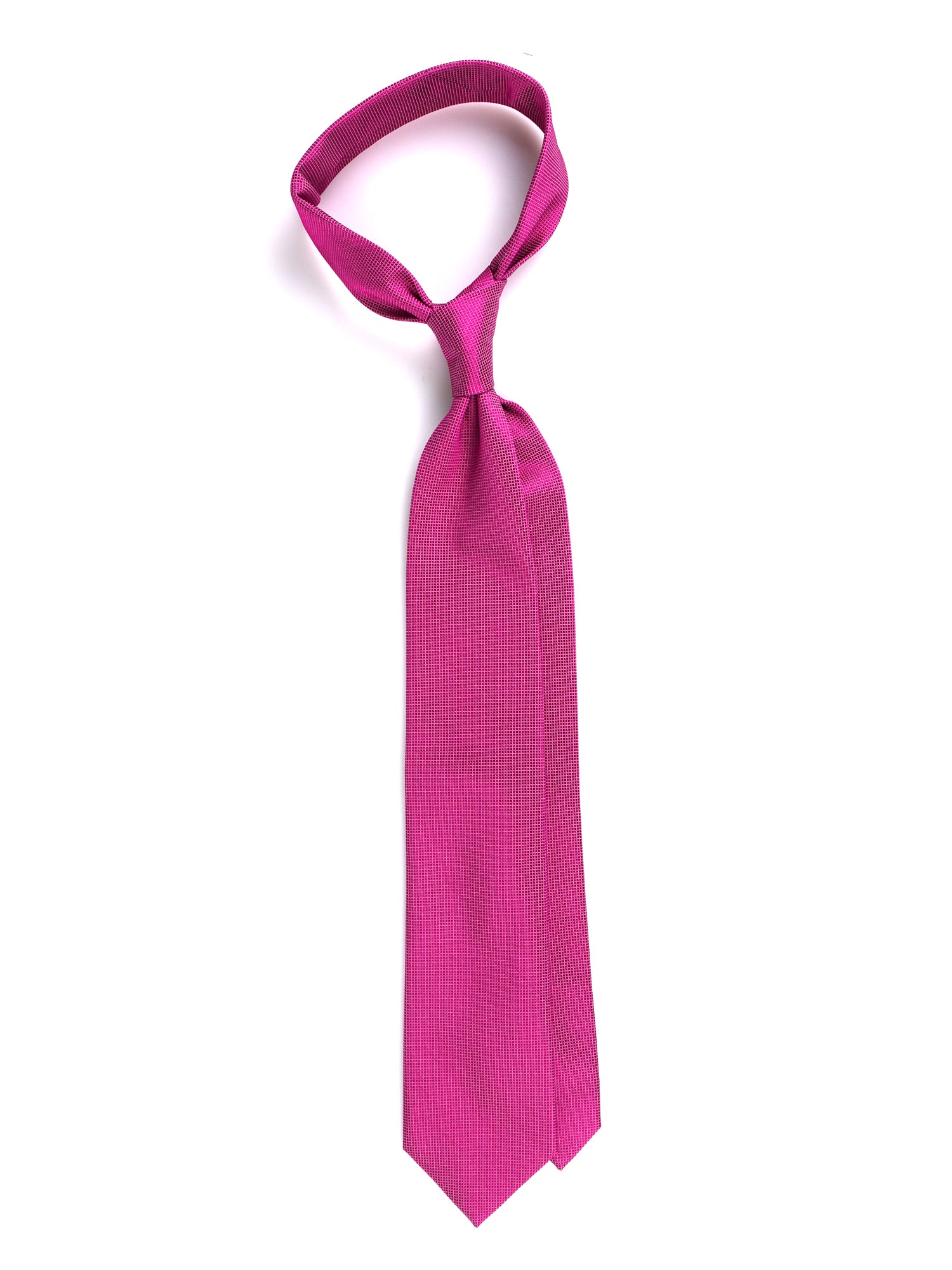 Cravatta 3 pieghe MARIPA in seta tessuta fucsia