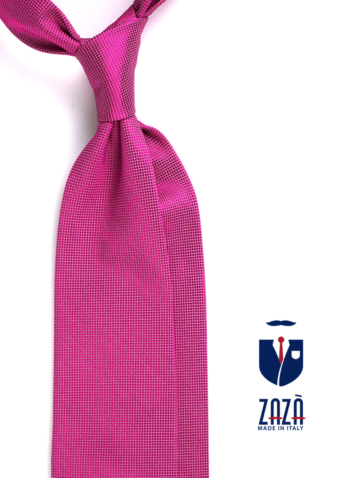Cravatta 3 pieghe MARIPA in seta tessuta fucsia