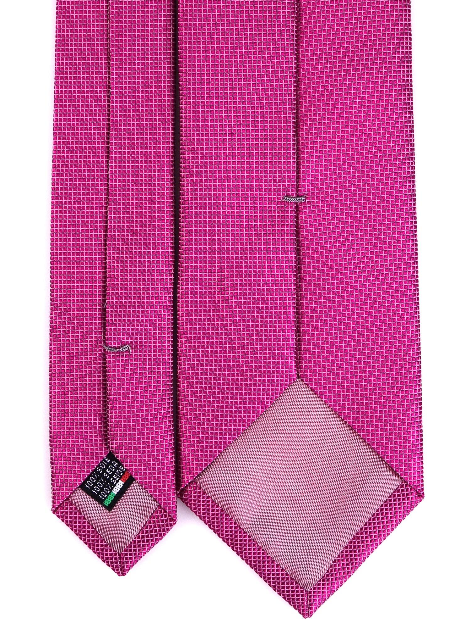Cravatta 3 pieghe MARIPA in seta tessuta fucsia