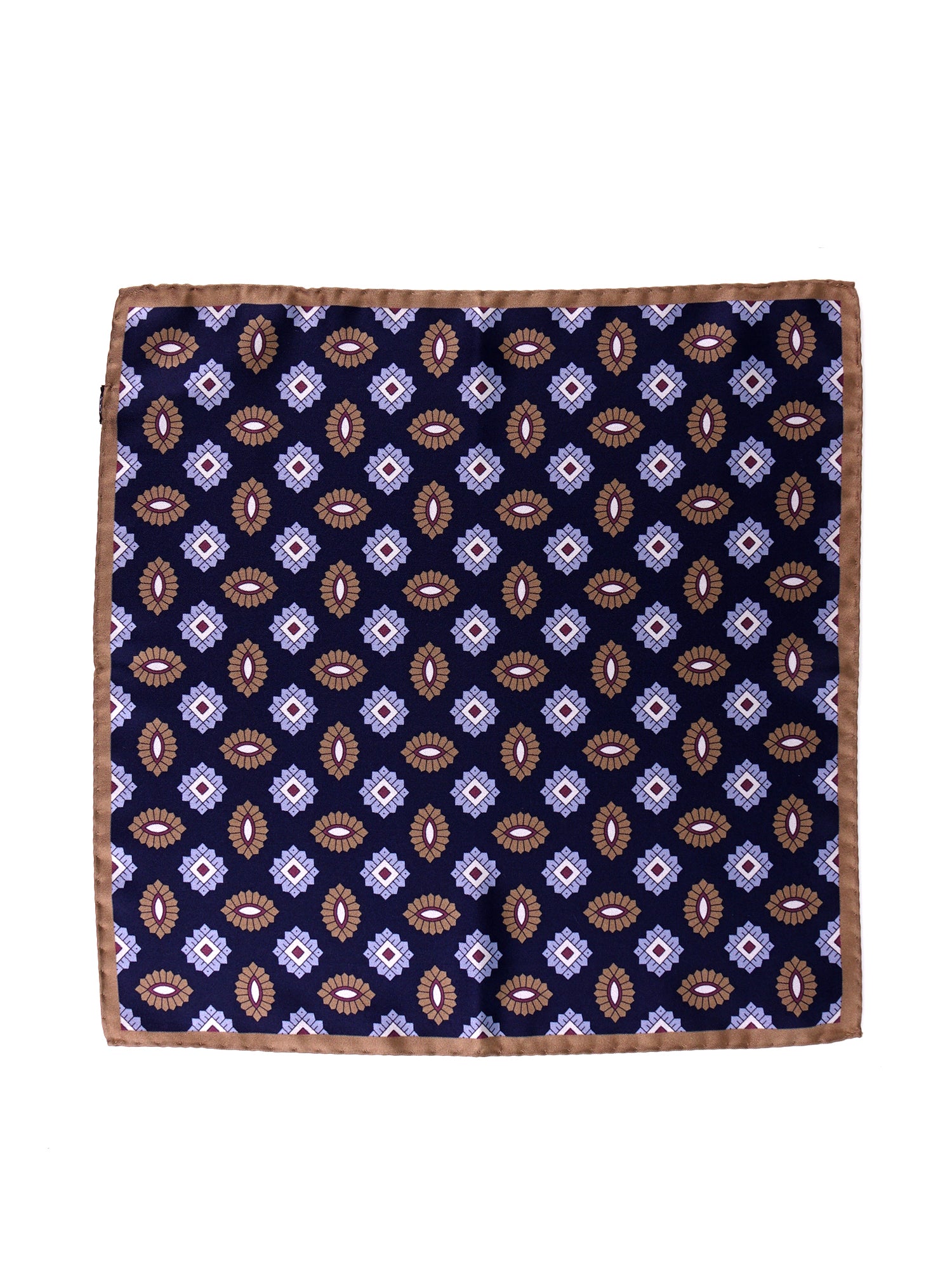 Fazzoletto da taschino in seta stampata MASON blu