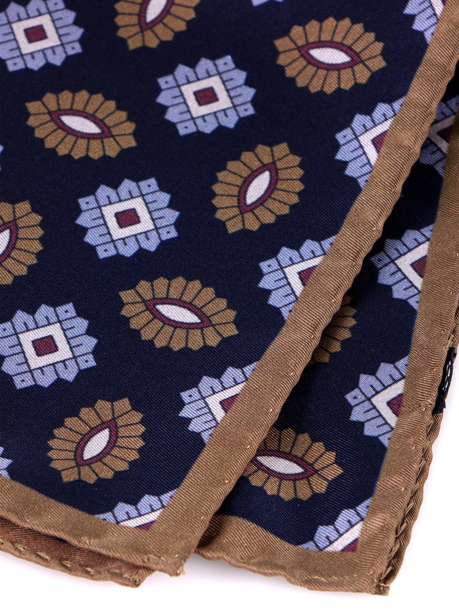 Fazzoletto da taschino in seta stampata MASON blu
