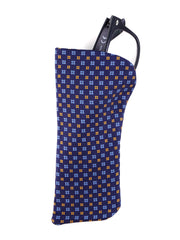Portaocchiali blu navy in seta stampata inglese MICROS