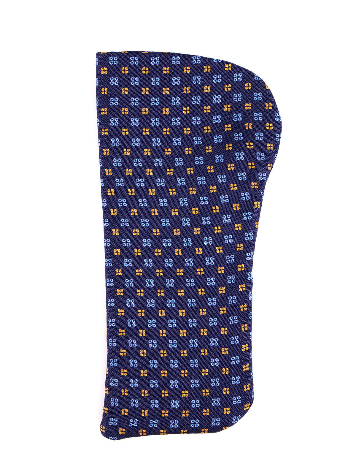 Portaocchiali blu navy in seta stampata inglese MICROS