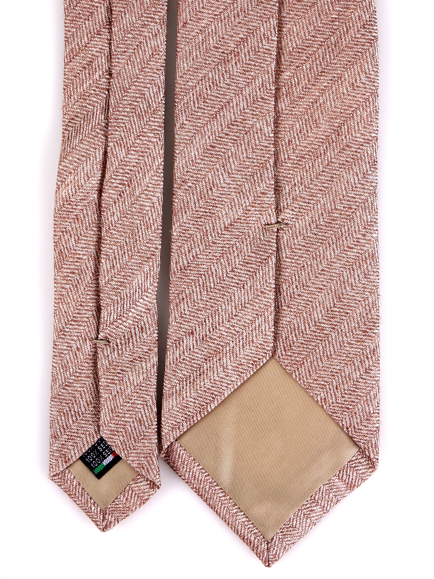 Cravatta 3 Pieghe beige MIELE seta jacquard