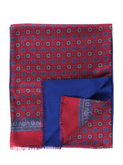 Sciarpa doppiata in seta\lana stampata MIMOSA rosso