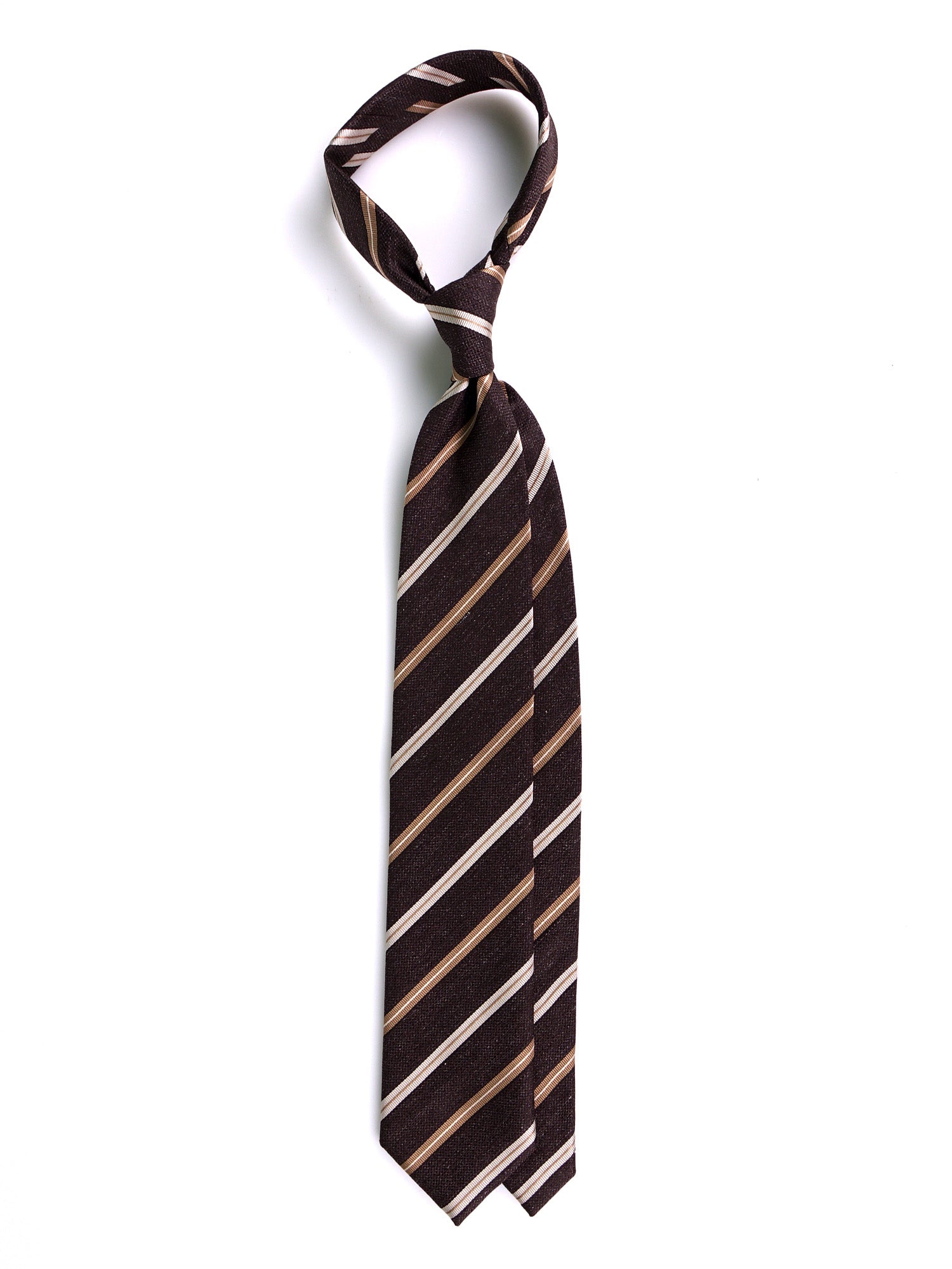 Cravatta 3 pieghe MOGANO seta\cotone marrone