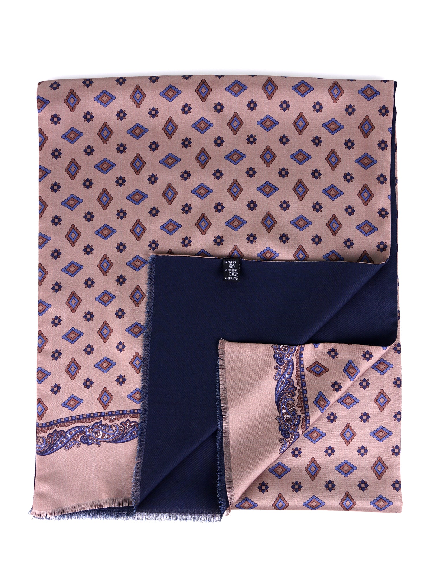 Sciarpa doppiata in seta\lana stampata MOLINO beige