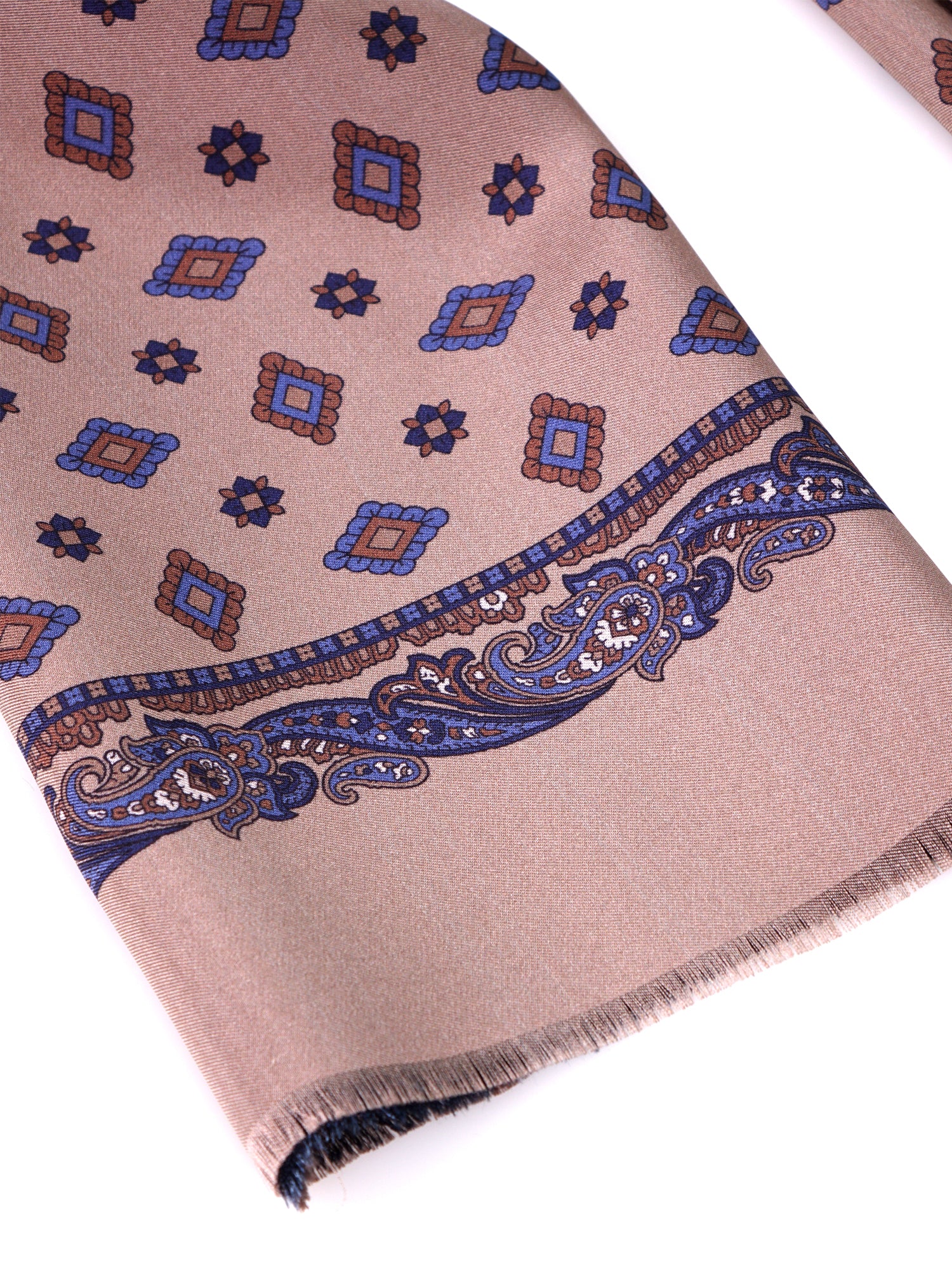 Sciarpa doppiata in seta\lana stampata MOLINO beige