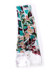 Stola in pura seta raso stampato Bianco MONTRE