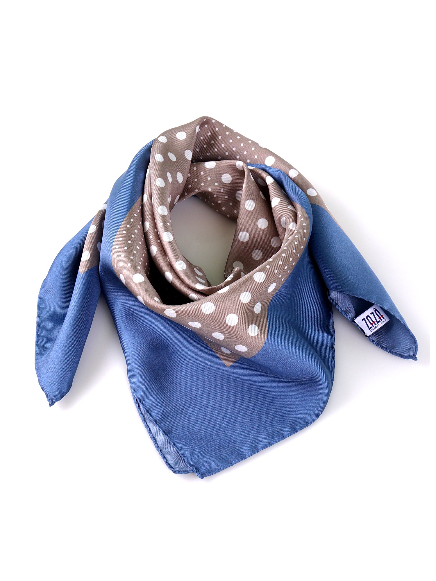 Foulard MULTIBALL beige in seta stampata