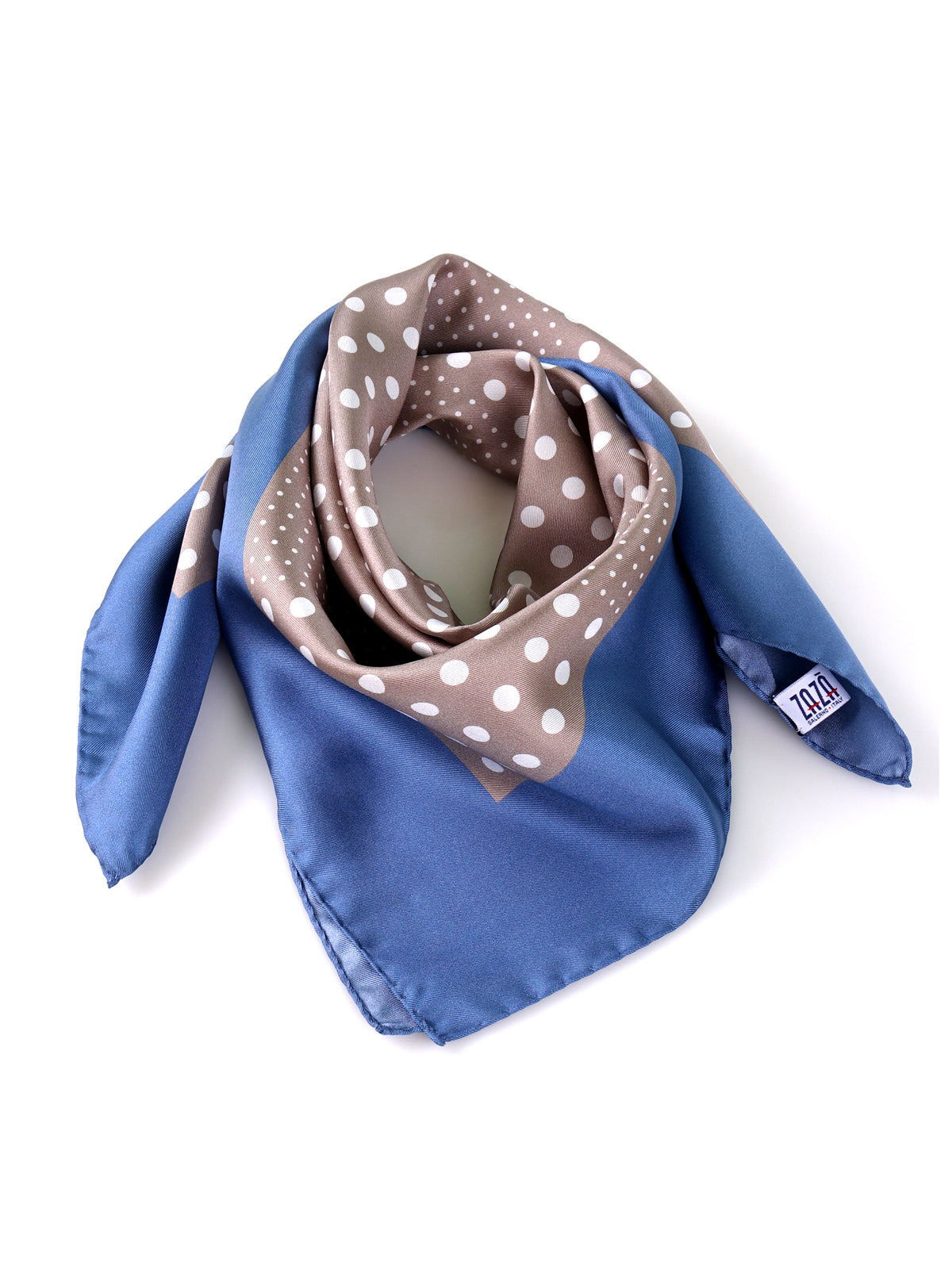 Foulard MULTIBALL beige in seta stampata