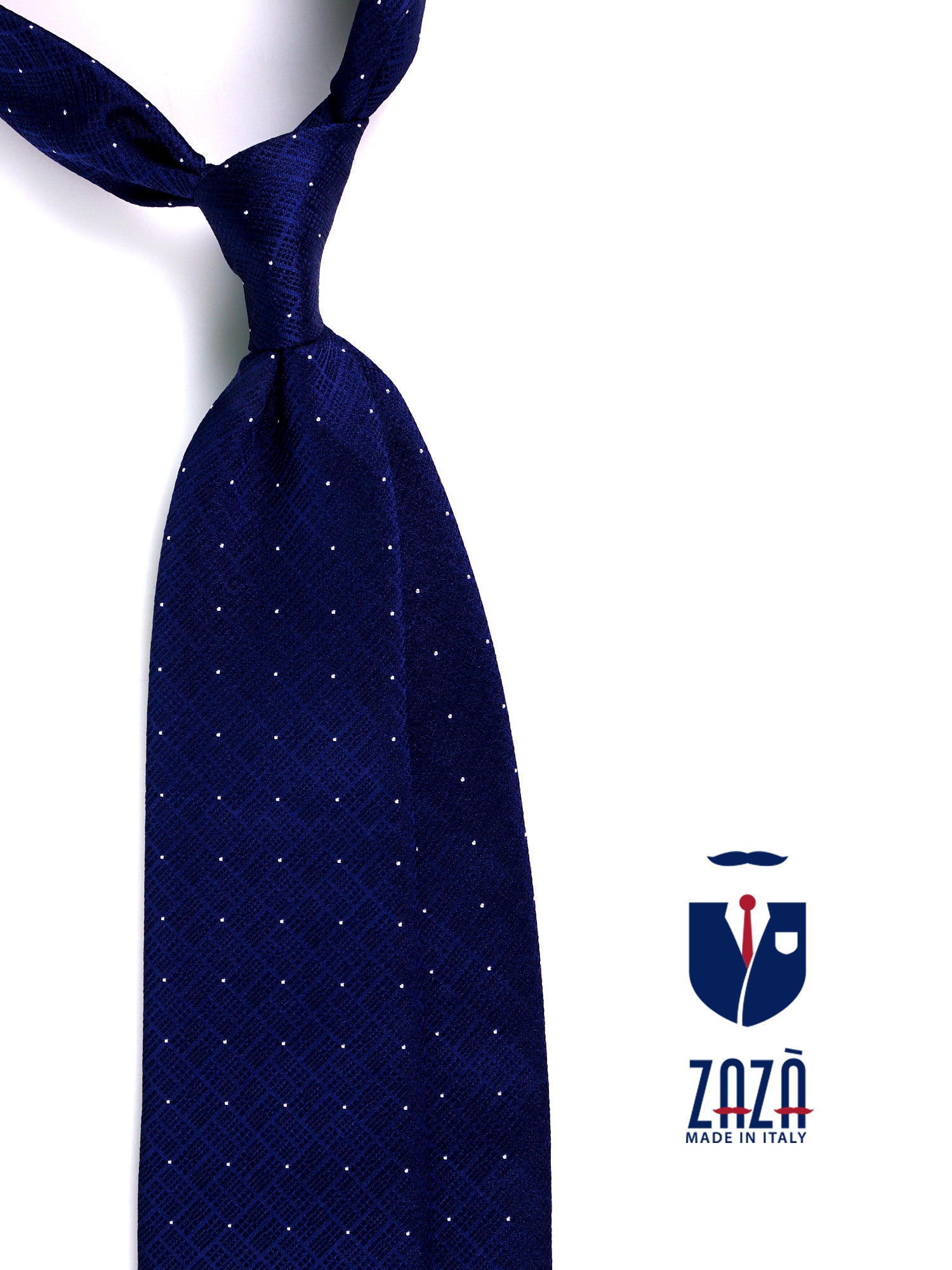 Cravatta 3 pieghe NIGHTWING in seta tessuta blu