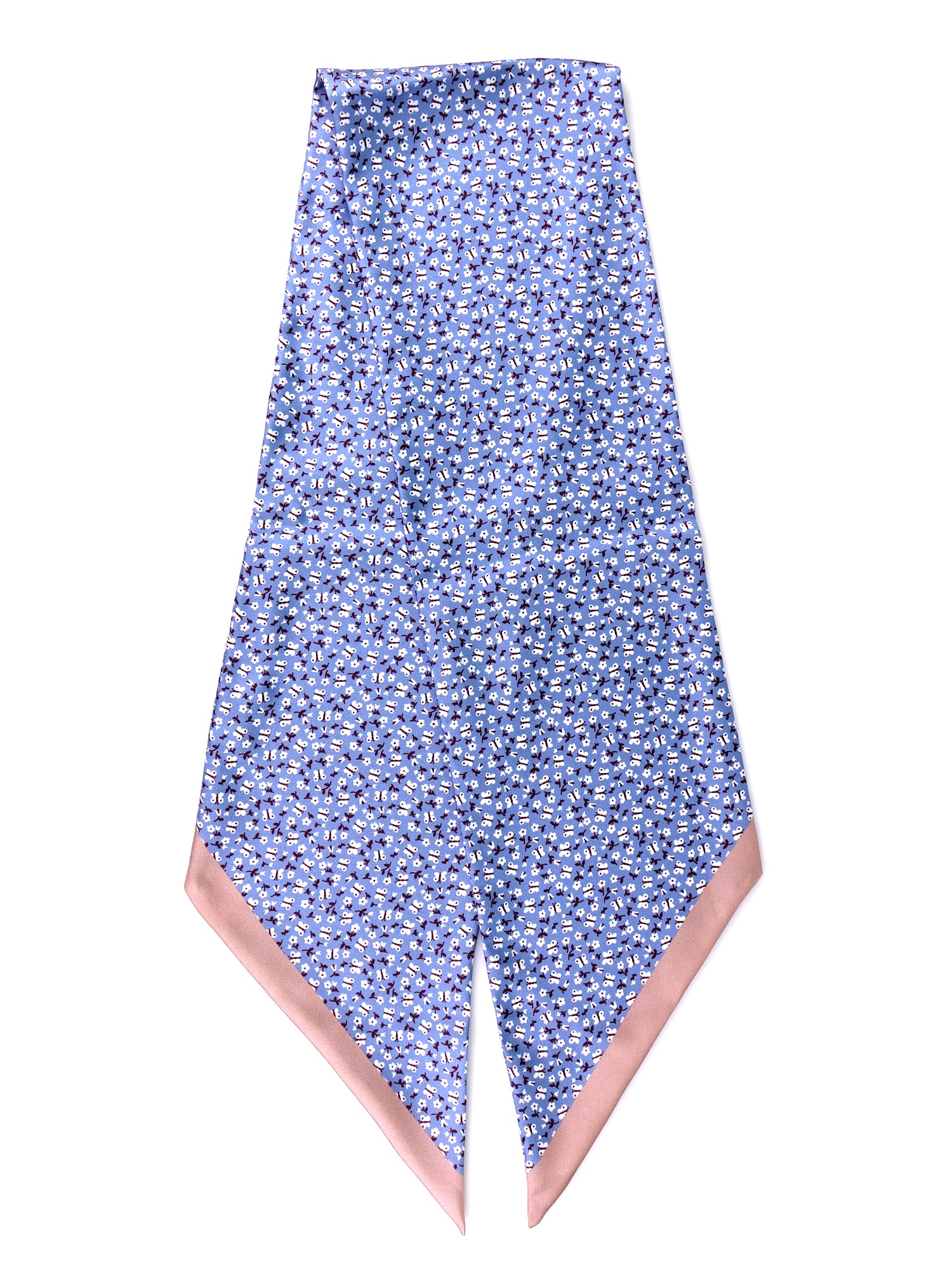 foulard twilly NOIR in seta stampata celeste