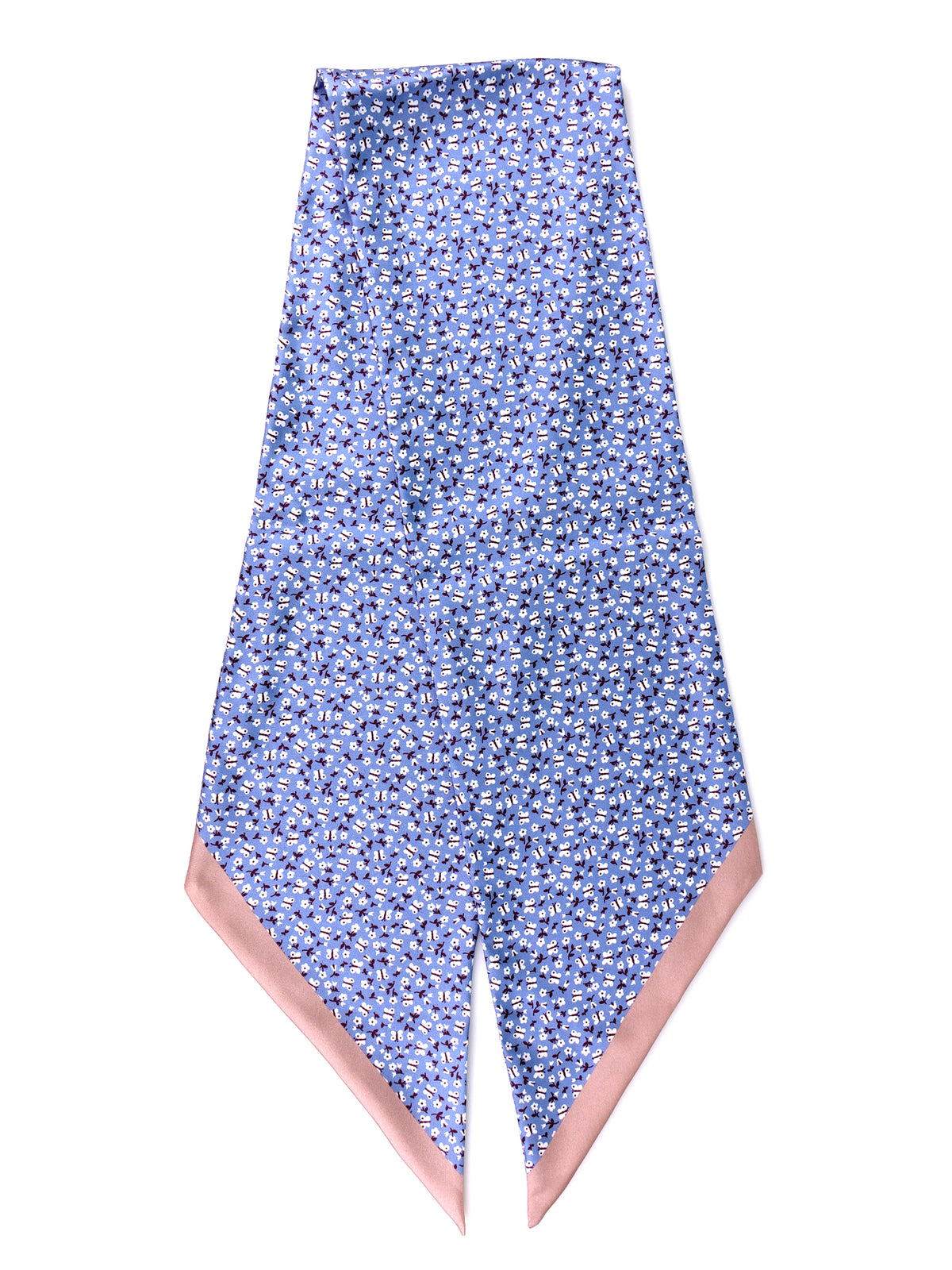 foulard twilly NOIR in seta stampata celeste