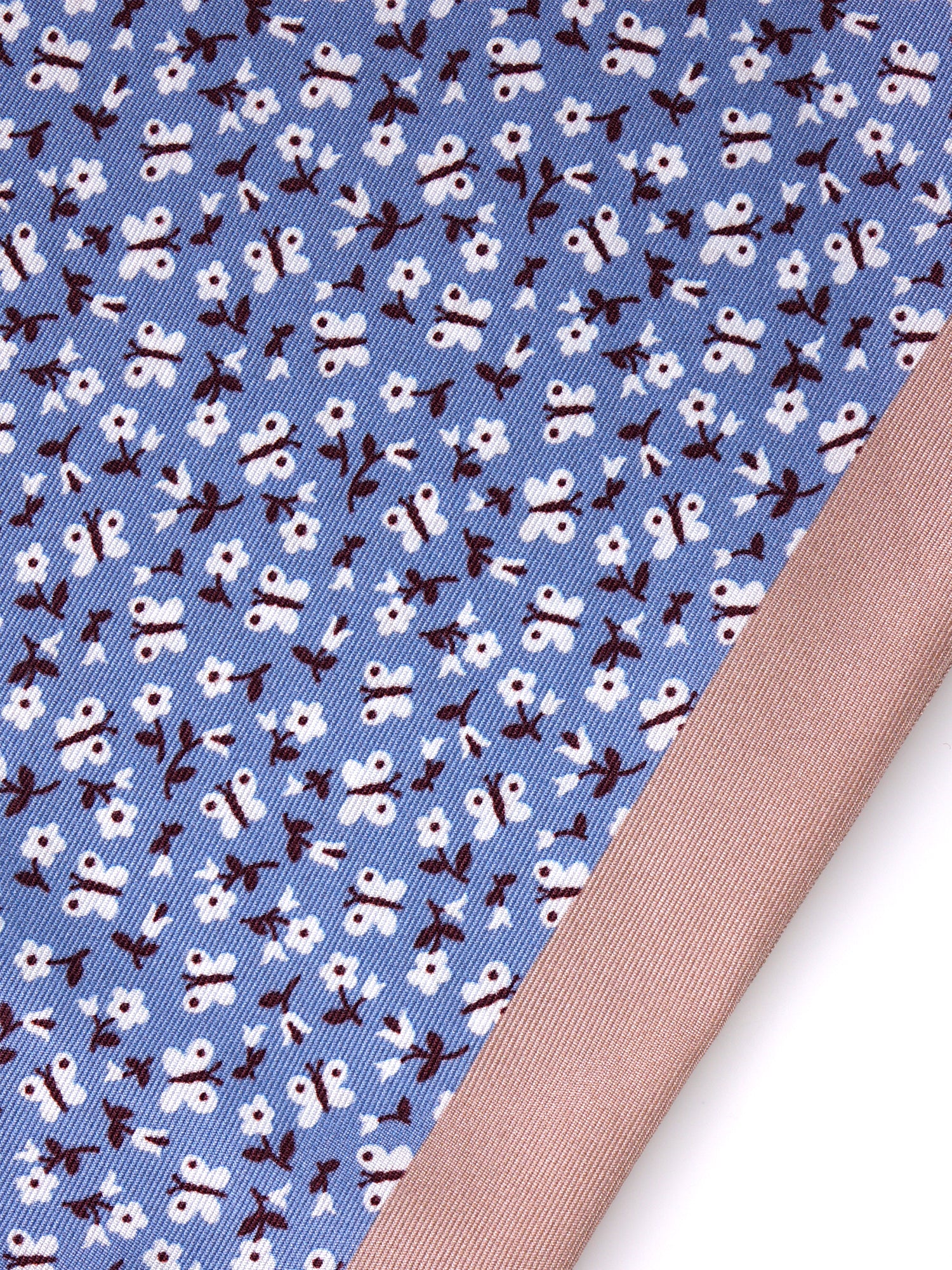 foulard twilly NOIR in seta stampata celeste