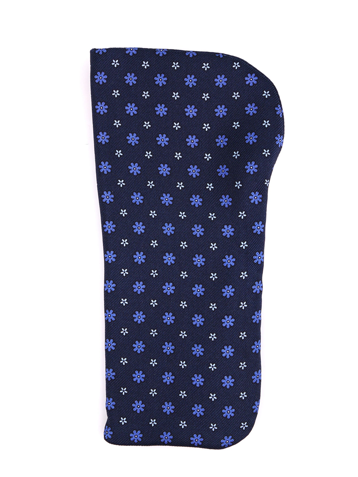 Portaocchiali blu navy NUMBER in seta stampata inglese