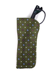 Portaocchiali verde OLIMPIA in seta stampata inglese