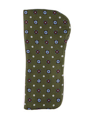 Portaocchiali verde OLIMPIA in seta stampata inglese