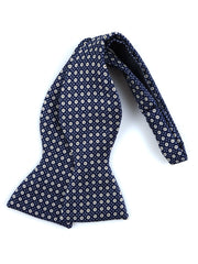 Papillon da annodare blu in seta stampata inglese KAORU