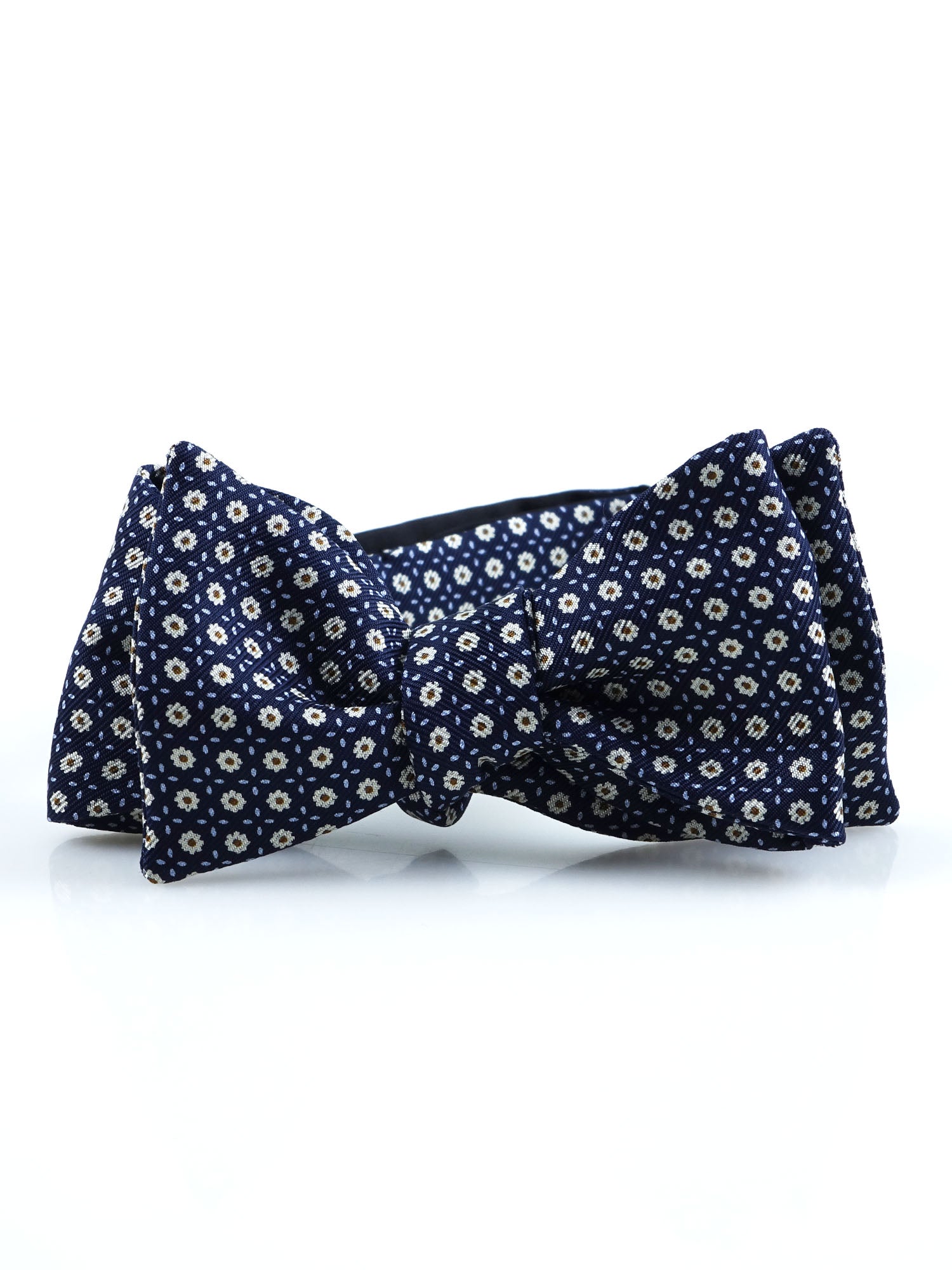 Papillon da annodare blu in seta stampata inglese KAORU