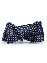 Papillon da annodare blu in seta stampata inglese KAORU