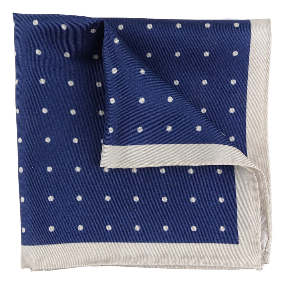 Fazzoletto da taschino blu in seta stampata PARDA
