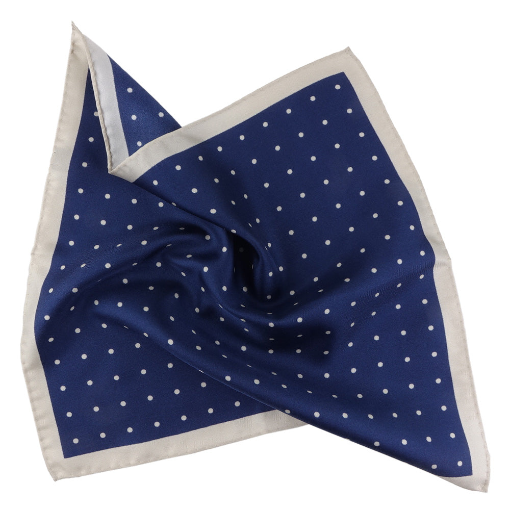 Fazzoletto da taschino blu in seta stampata PARDA