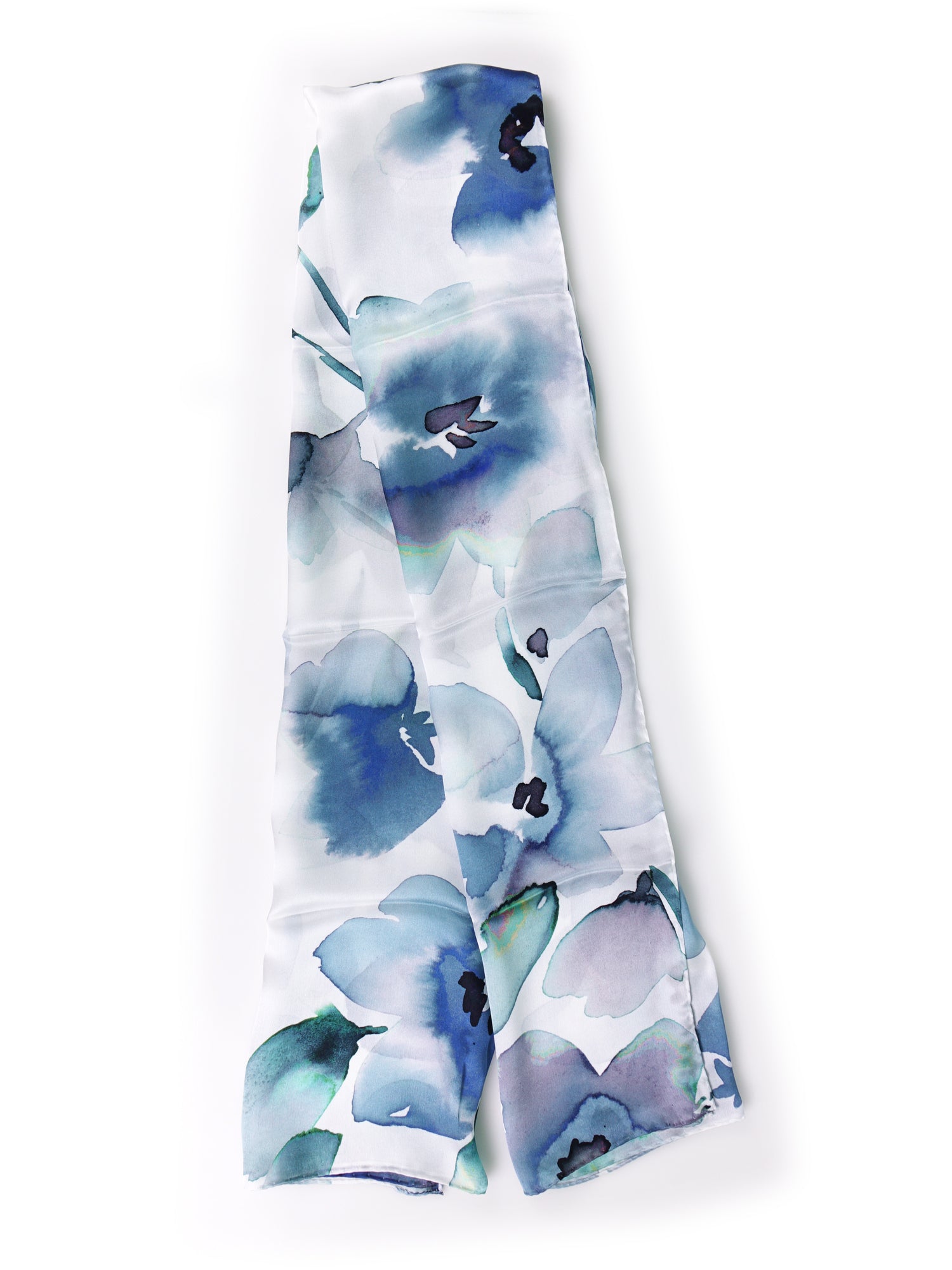 Stola in pura seta raso stampato Verde chiaro PARISE