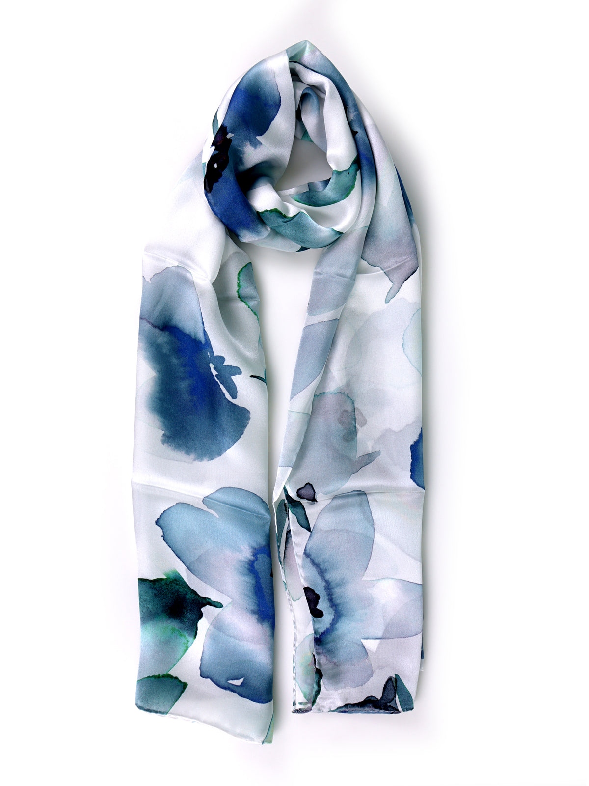 Stola in pura seta raso stampato Verde chiaro PARISE