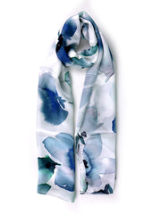 Stola in pura seta raso stampato Verde chiaro PARISE