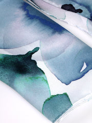 Stola in pura seta raso stampato Verde chiaro PARISE