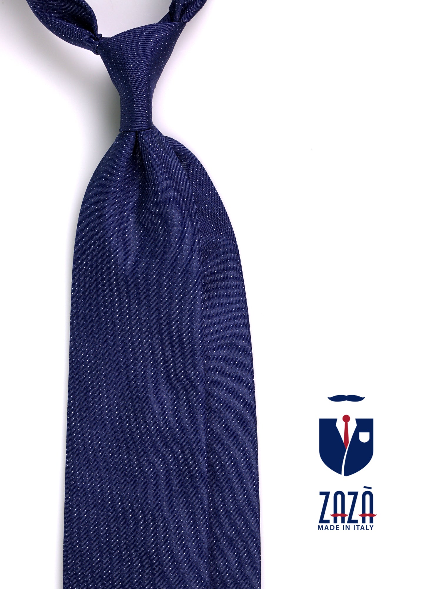 Cravatta 3 pieghe PERCY in seta tessuta Blu