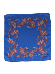 ROSITA Printed Silk Air Force Blue Pocket Square