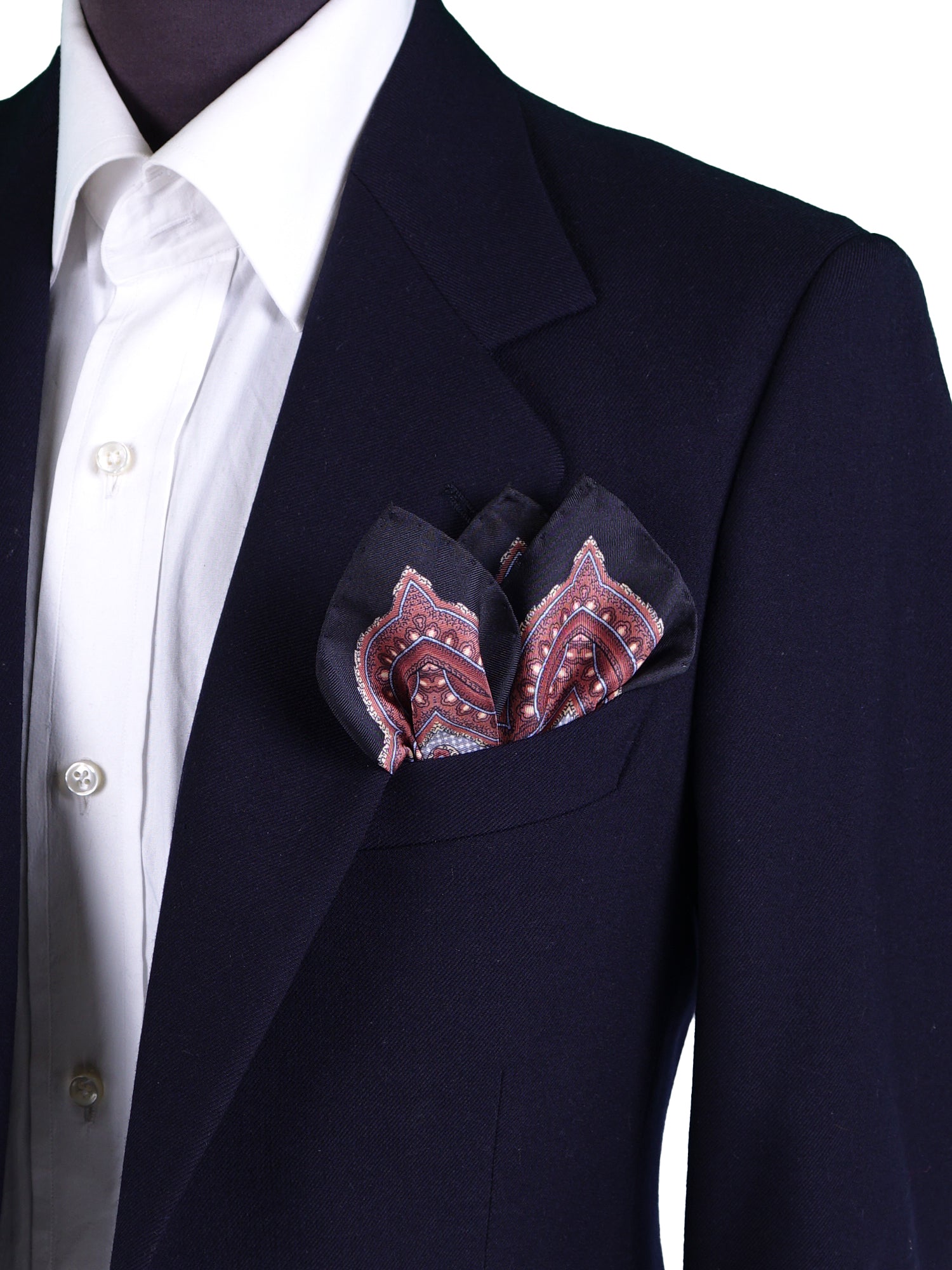 Fazzoletto da taschino nero in pura seta stampata NICOLO'