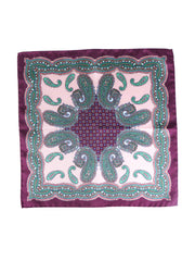 Fazzoletto da taschino bordeaux in pura seta stampata NICOLO'